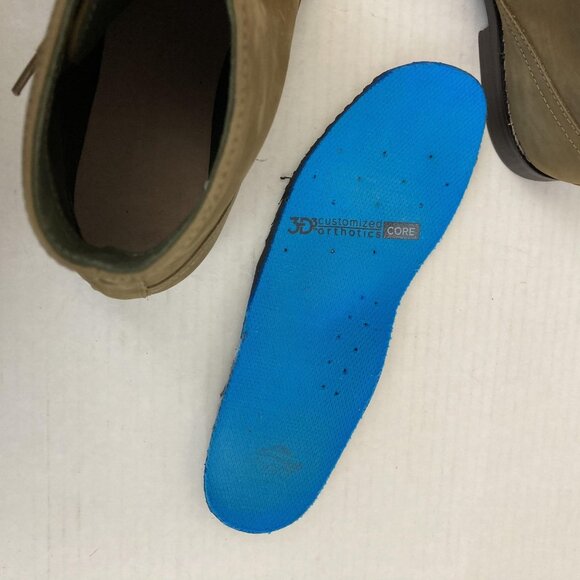 Gudrun Sjoden Suede Lace Up Embossed Boots Womens US 6 / EU 36 Tan Ankle Floral - Picture 6 of 15